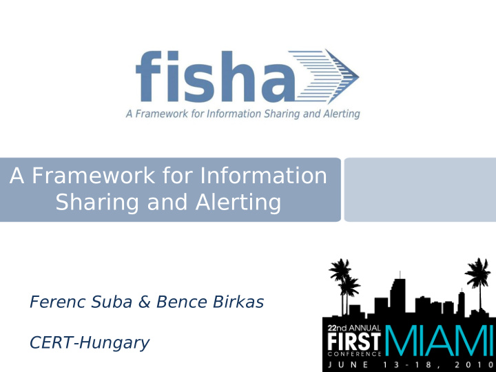 a framework for information sharing and alerting