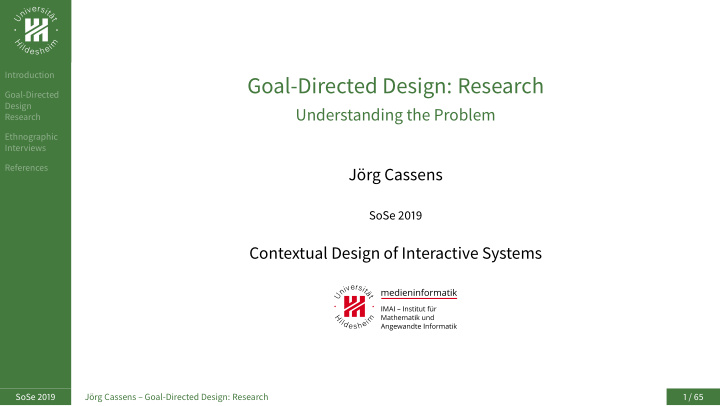 goal directed design research