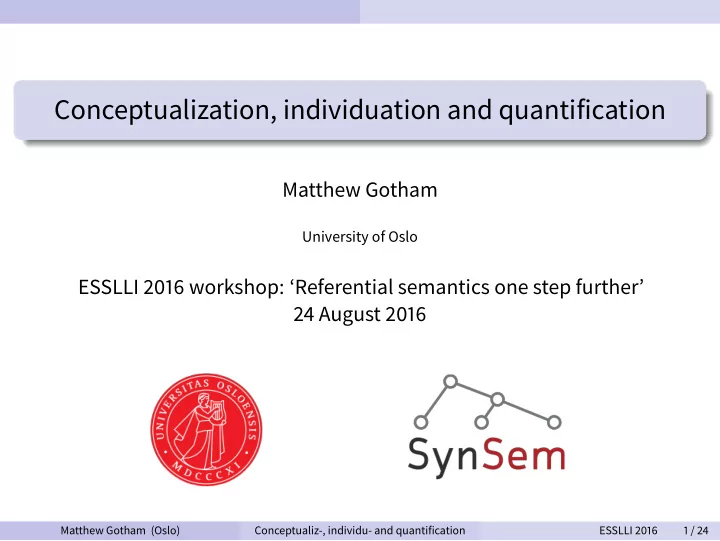 conceptualization individuation and quantification