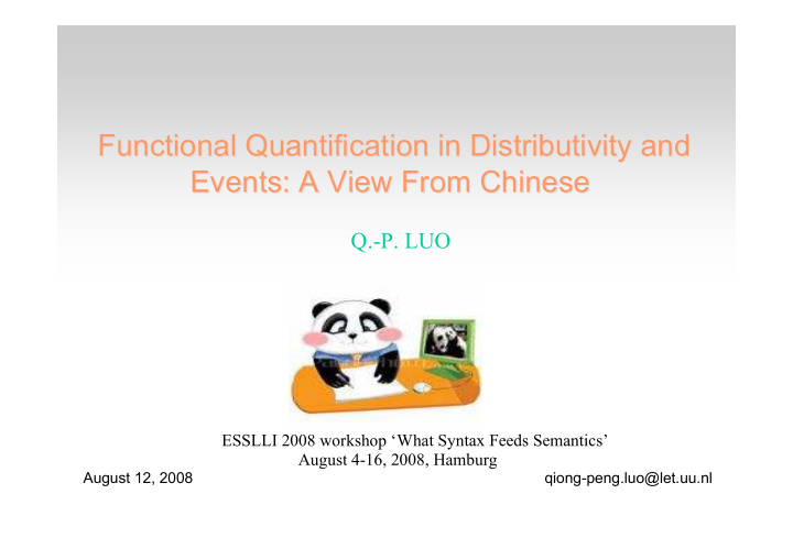 functional quantification in distributivity and