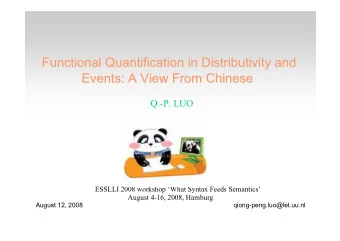 Functional Quantification in Distributivity and  Functional Quantification in Distributivity and