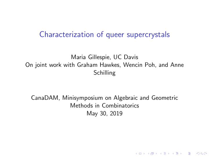 characterization of queer supercrystals