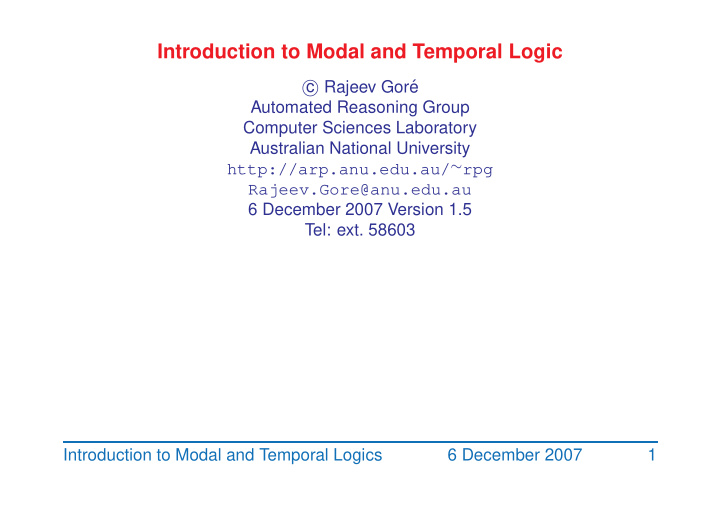 introduction to modal and temporal logic
