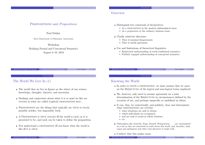 overview propositions and propositions