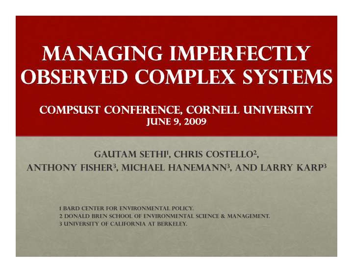 managing imperfectly managing imperfectly managing