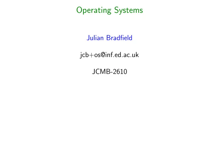 operating systems