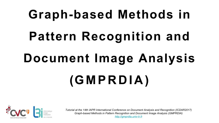 graph based methods in pattern recognition and document