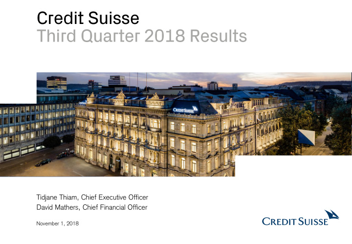 credit suisse third quarter 2018 results