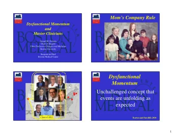 Dysfunctional  Momentum  Unchallenged concept that  events are unfolding as  expected  Class of