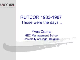 Disclaimer...    Mostly based on personal  reminiscences    Any resemblance to real events or