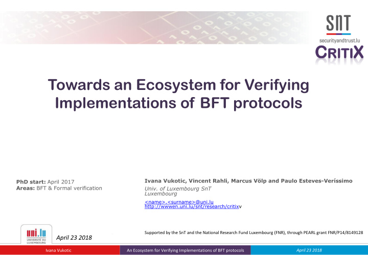 towards an ecosystem for verifying