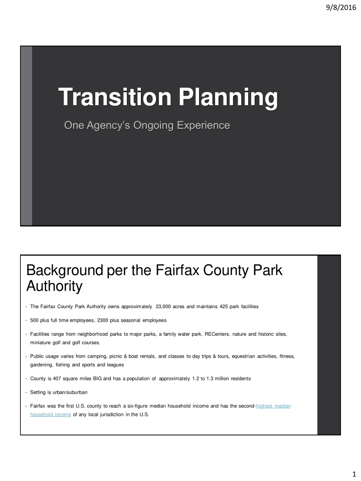 transition planning