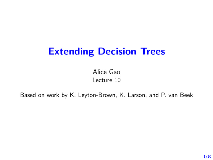 extending decision trees