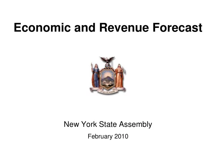 economic and revenue forecast