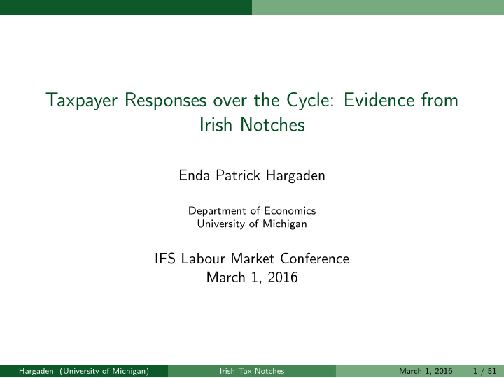 taxpayer responses over the cycle evidence from irish