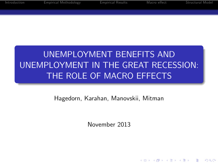 unemployment benefits and unemployment in the great