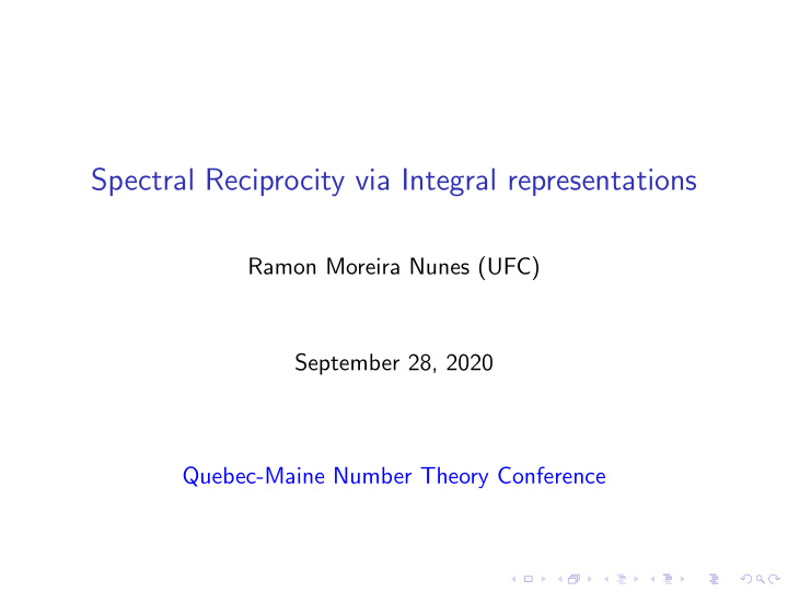 spectral reciprocity via integral representations