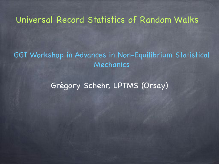 universal record statistics of random walks