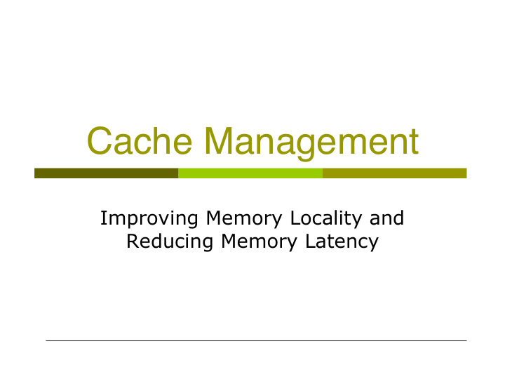 cache management