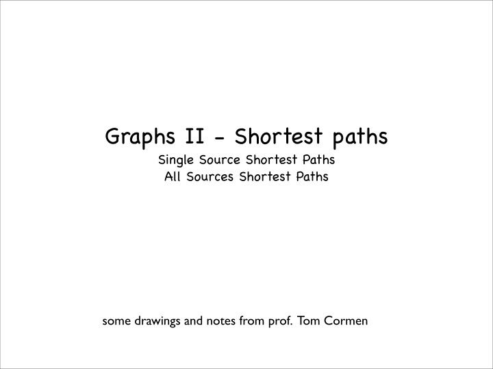 graphs ii shortest paths