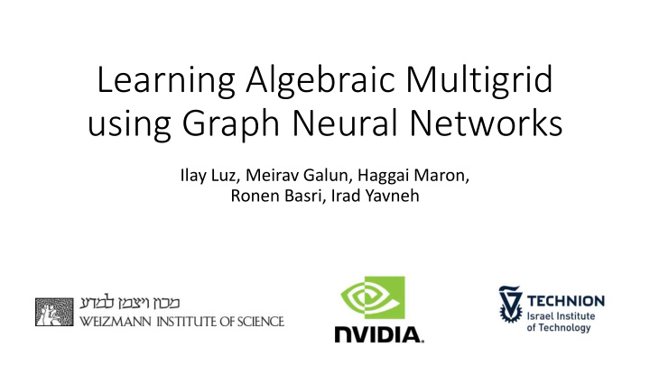 learning algebraic multigrid using graph neural networks
