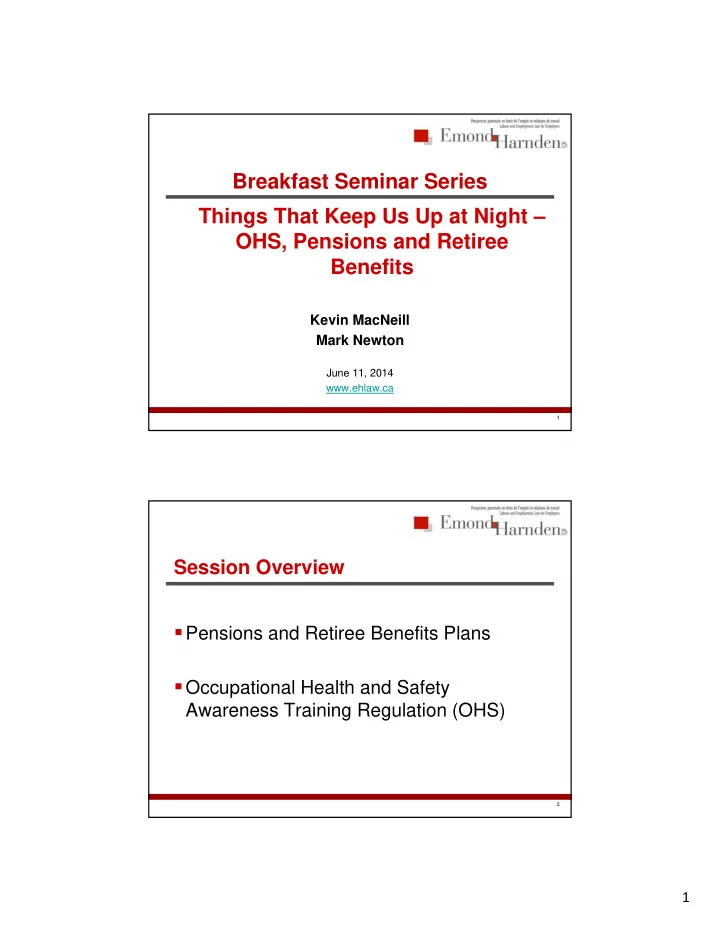 breakfast seminar series things that keep us up at night