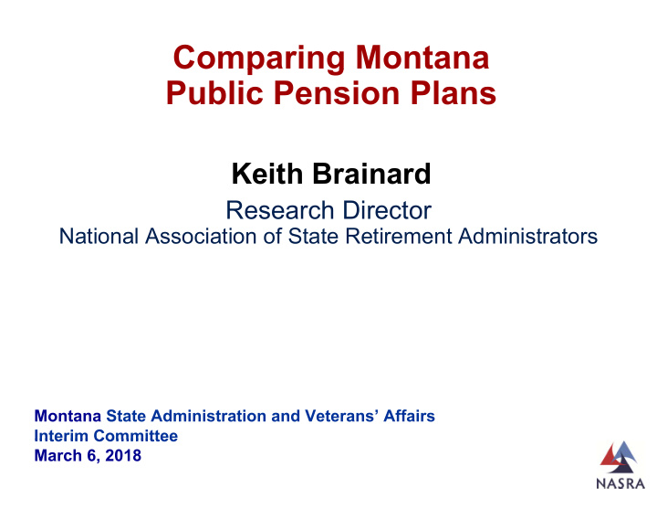 comparing montana p g public pension plans