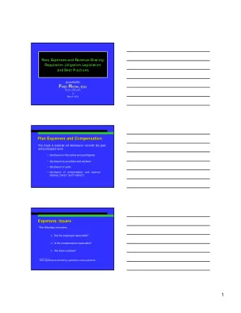 1  Plan Expenses: Prohibited  Plan Expenses: Prohibited  Transactions  Transactions  :  w  w  :  a