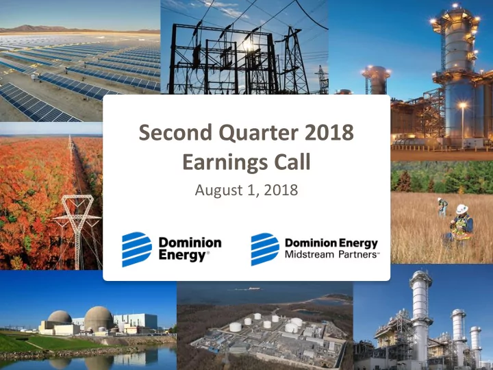 second quarter 2018 earnings call