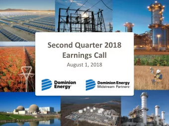 Second Quarter 2018  Earnings Call  August 1, 2018  Important note to investors  This presentation
