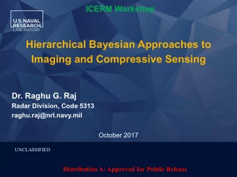Hierarchical Bayesian Approaches to  Imaging and Compressive Sensing  Dr. Raghu G. Raj  Radar