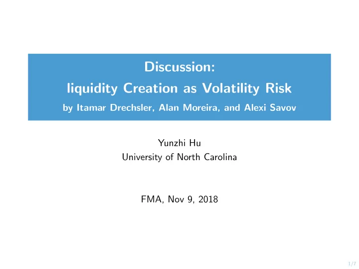 discussion liquidity creation as volatility risk