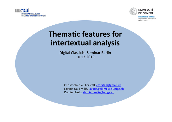 thema c features for intertextual analysis