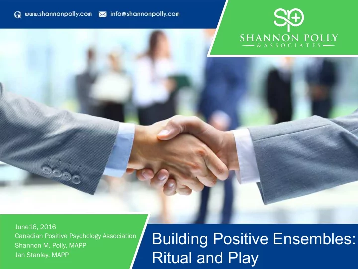 building positive ensembles