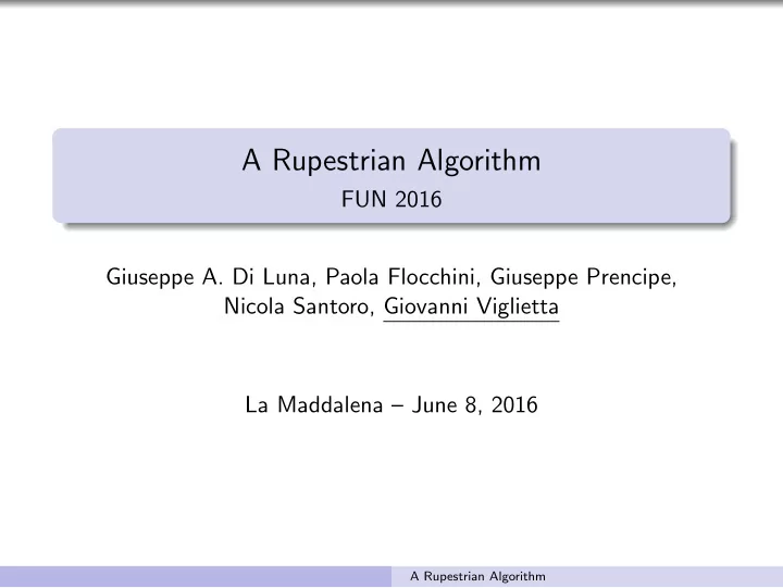 a rupestrian algorithm
