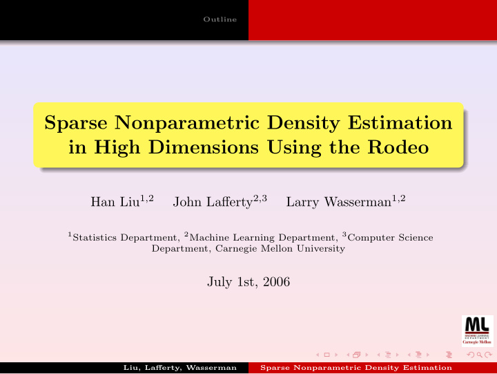 sparse nonparametric density estimation in high