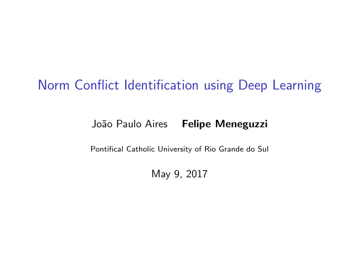 norm conflict identification using deep learning
