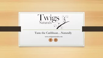 Taste the CaribbeanNaturally  www.twigsnaturals.com  The Story  One Sunday afternoon in Trinidad
