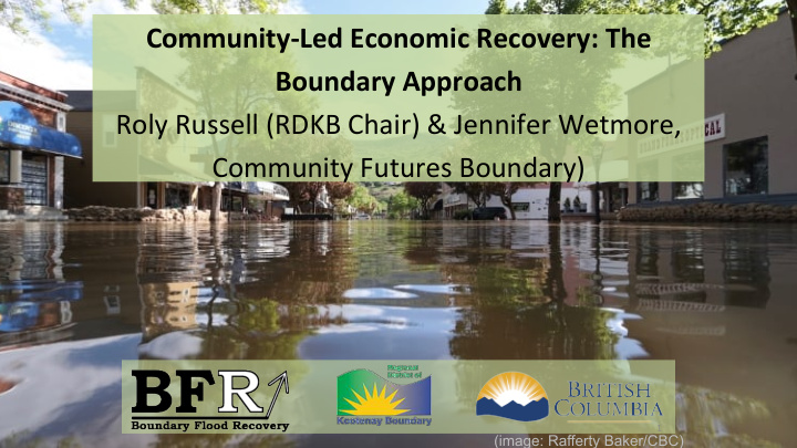 community led economic recovery the boundary approach