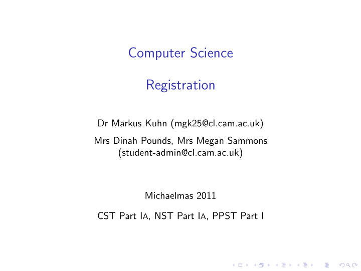 computer science registration