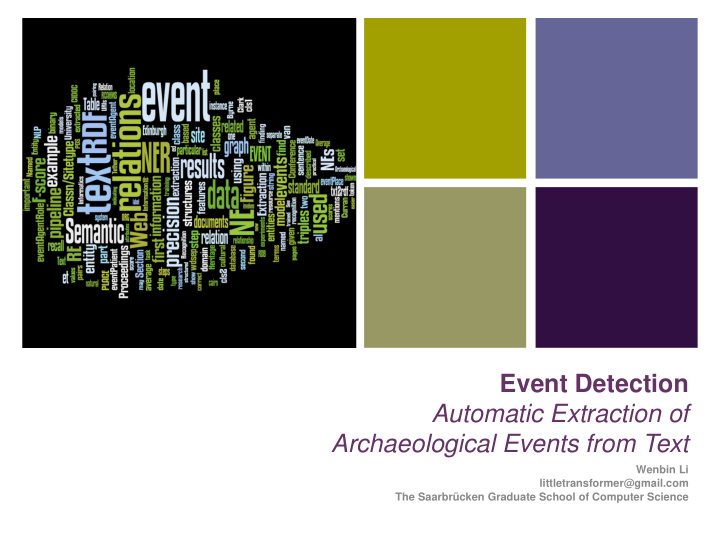 event detection automatic extraction of archaeological