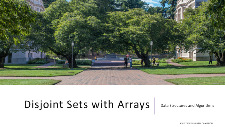 disjoint sets with arrays