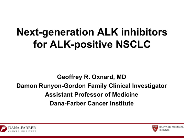 next generation alk inhibitors for alk positive nsclc