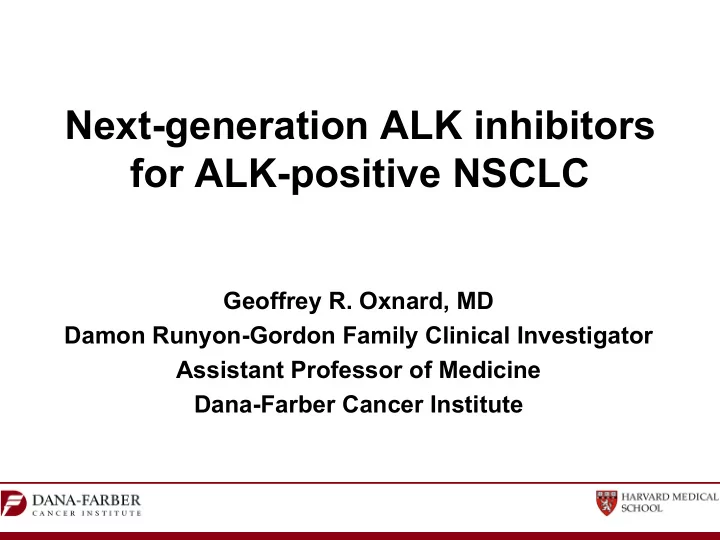 next generation alk inhibitors for alk positive nsclc