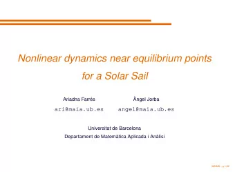 Nonlinear dynamics near equilibrium points  for a Solar Sail  `  Ariadna Farr  es  Angel Jorba