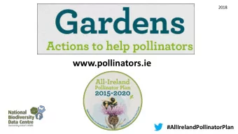 www.pollinators.ie  #AllIrelandPollinatorPlan  Why garden for pollinators?  Cherry Townsend  Sr