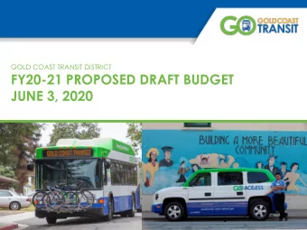 FY20-21 PROPOSED DRAFT BUDGET  JUNE 3, 2020  1  FY20-21 BUDGET  Proposed FY20-21 GCTD Operating