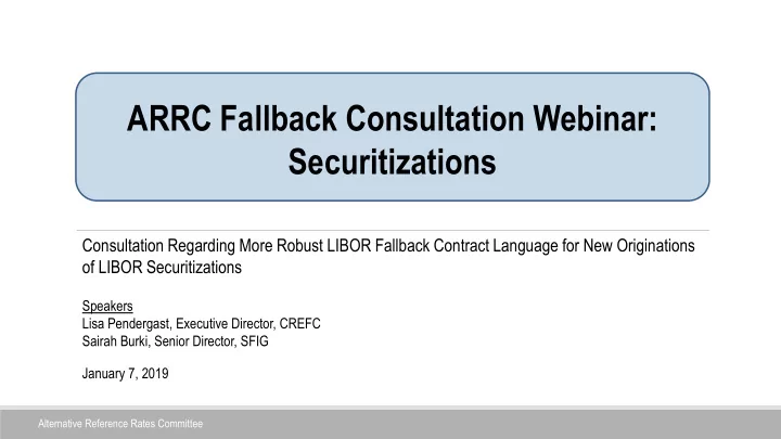 arrc fallback consultation webinar securitizations