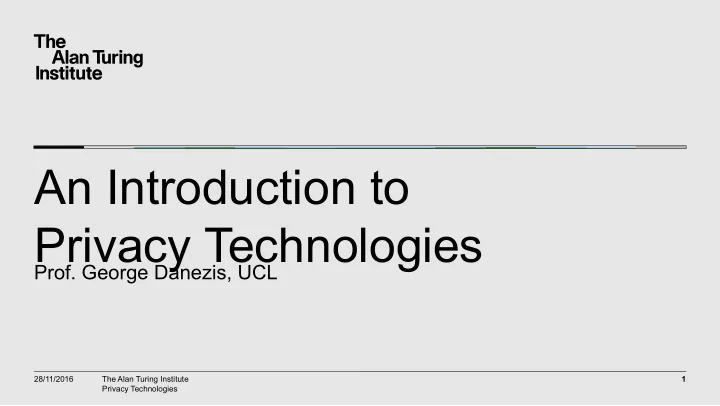 an introduction to privacy technologies