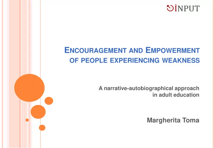 a narrative autobiographical approach in adult education